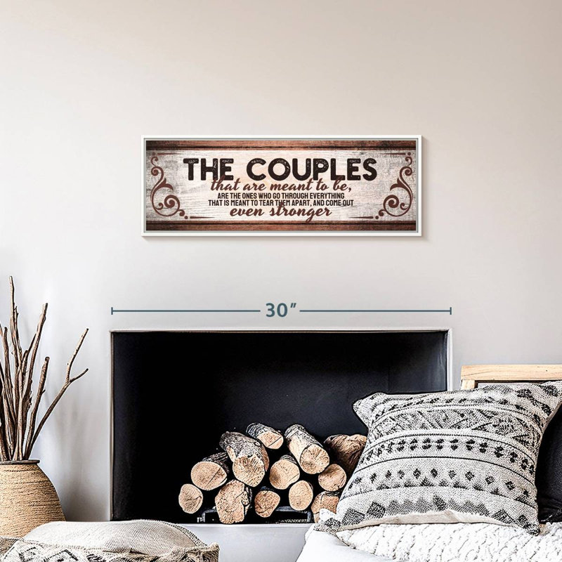 Plaque murale The The Couples, 25" X 9", Cadre flottant blanc