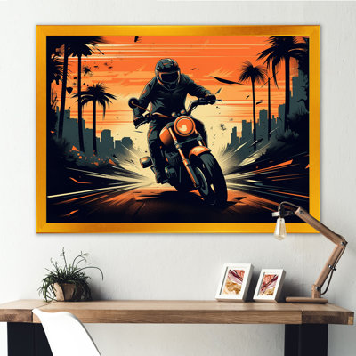 Motocyclette rugissant sur le boulevard IV - impressions sur toile