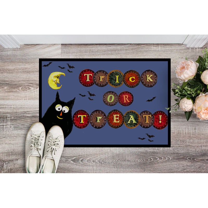 Tapis d’extérieur anti-dérapant halloween ou treat kitty, Rectangle 2 pi x 3 pi