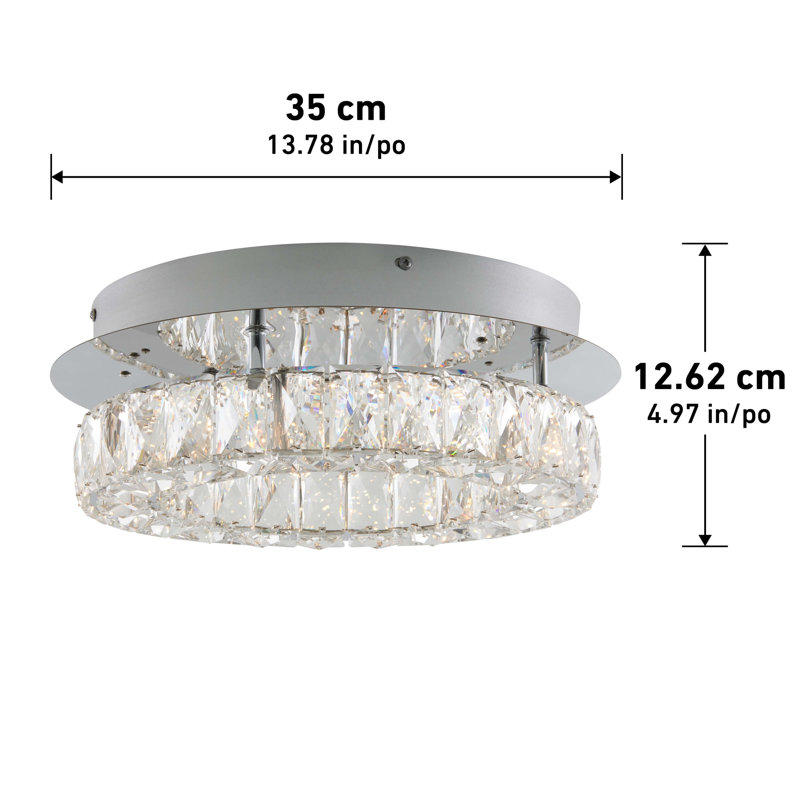 Plafonnier encastré 1 lumière DEL 13,78 po