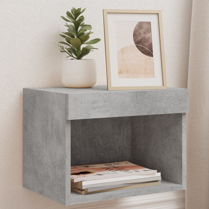 40cm W Bedside Table, Grey/Brown/Blue