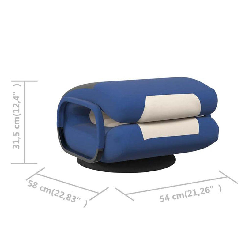 Floor Chair - Blue And Cream Comfortable Gaming Chair With Adjustable Design, 360-Degree Rotation, Easy Storage & Assembly