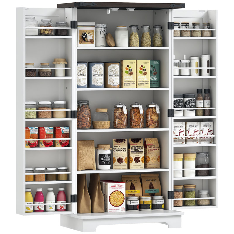 Armoire de cuisine avec tablettes réglables blanc