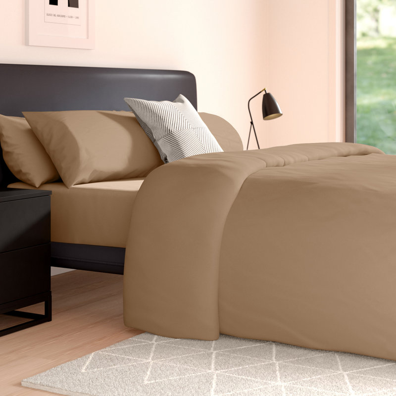 Cotton Blend Plain Dyed Duvet Cover Set with Pillowcases | Premium Polycotton Bedding for Comfort & Style, Grey