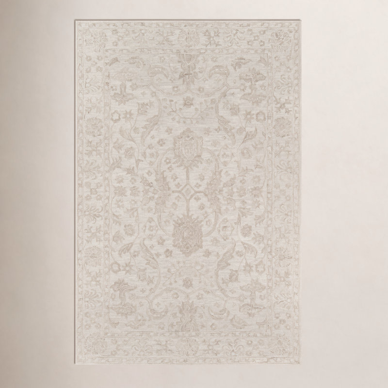 Cece Hand Tufted Wool Floral Indoor Rug, Rectangle 8' x 11'