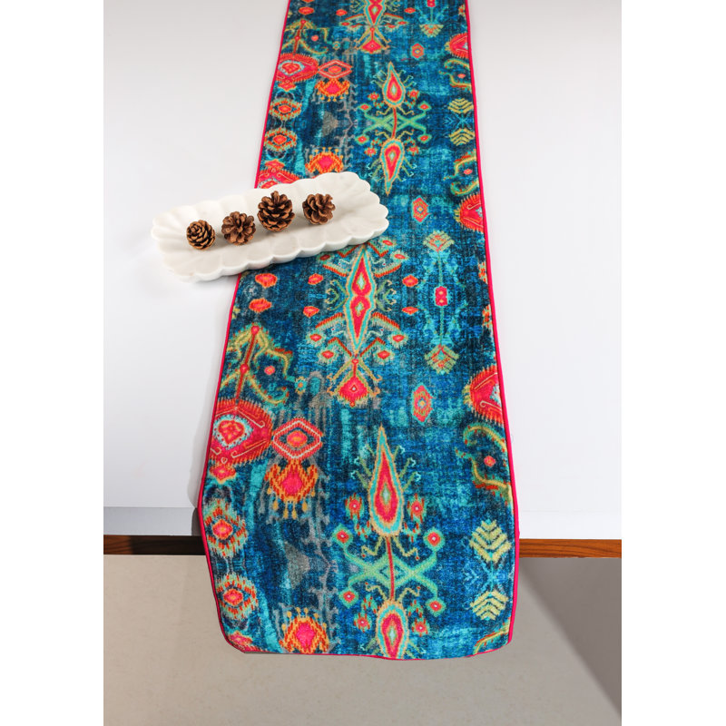 Imperial Indigo Dream Velvet Table Runner