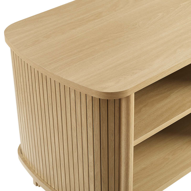 Cadence Oak Fluted Open Shelf Nightstand