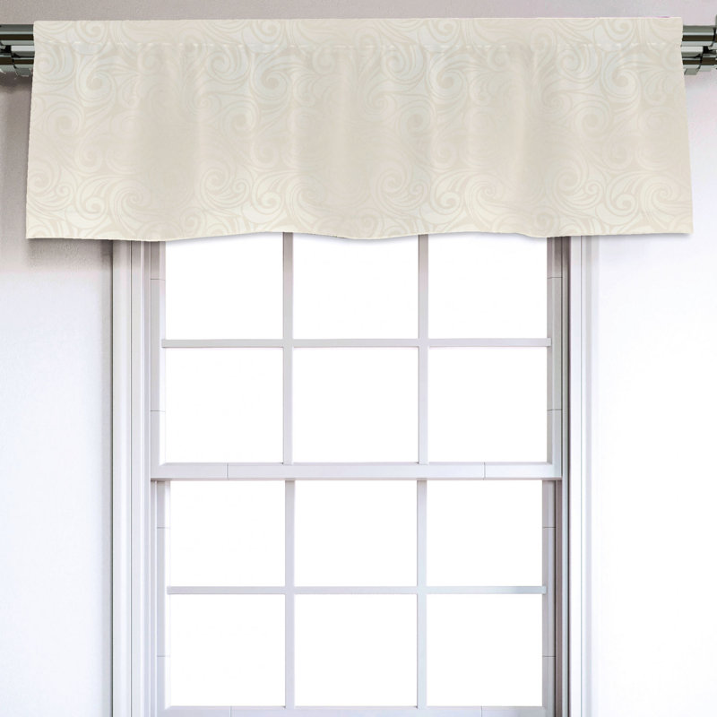 Sateen Damask Ruffled Window Valance