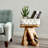 Live Edge Cedar Stump Stool - Natural Mushroom-Shaped Side Table/Nightstand