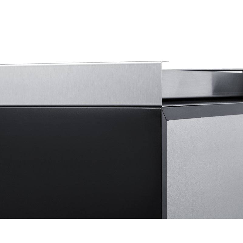 Silver Stainless Steel 15'' Slide-Out Storage Drawer