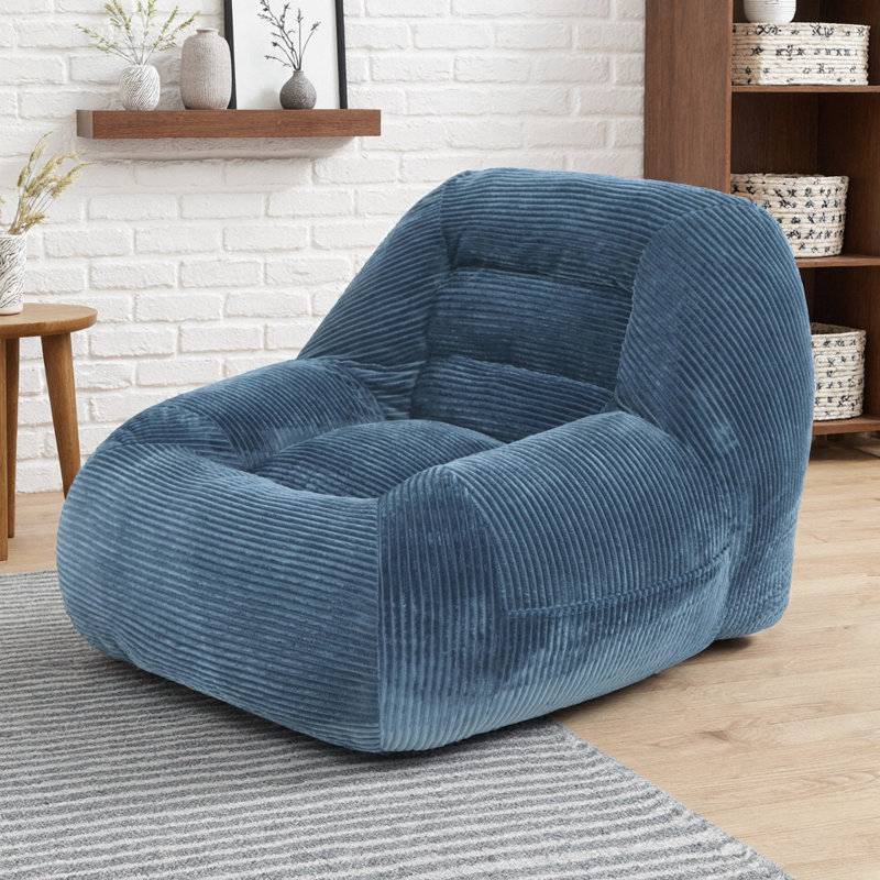 Fauteuil à billes en velours côtelé couleur chameau | Canapé Cozy Cloud-Like, sans assemblage, support ergonomique pour le salon, la chambre à coucher et le dortoir