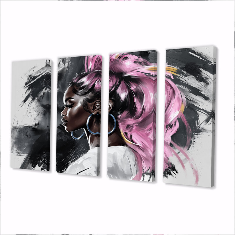 Rose, mode, portrait, femme afro-américaine, H 32 po x l 64 po