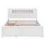 Grand lit plateforme avec rangement en bois avec 2 tiroirs et 1 lit gigogne simple, tête de lit avec rangement à DEL pour enfants adultes-1213323636