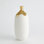 Dipped Golden Crackle/White Cylinder Vase-Lg