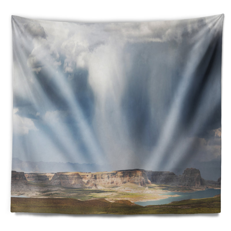 Paysage, paysage du lac Powell sous la tapisserie des nuages, H 32 po x l 39 po