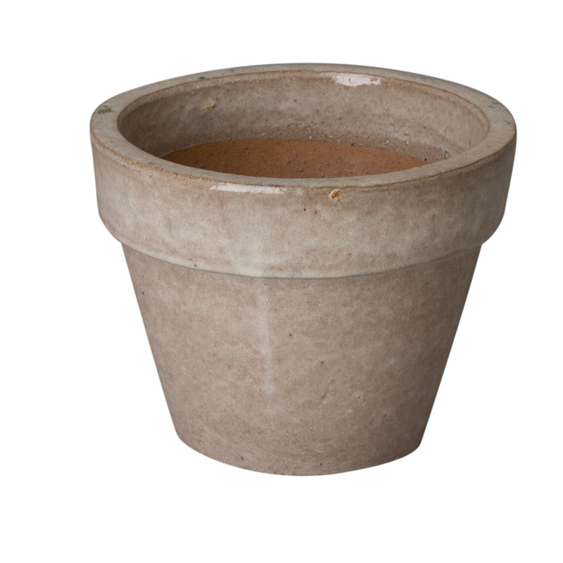 Divina Handmade Ceramic Pot Planter, 12" H x 14" W x 14" D, Light Brown