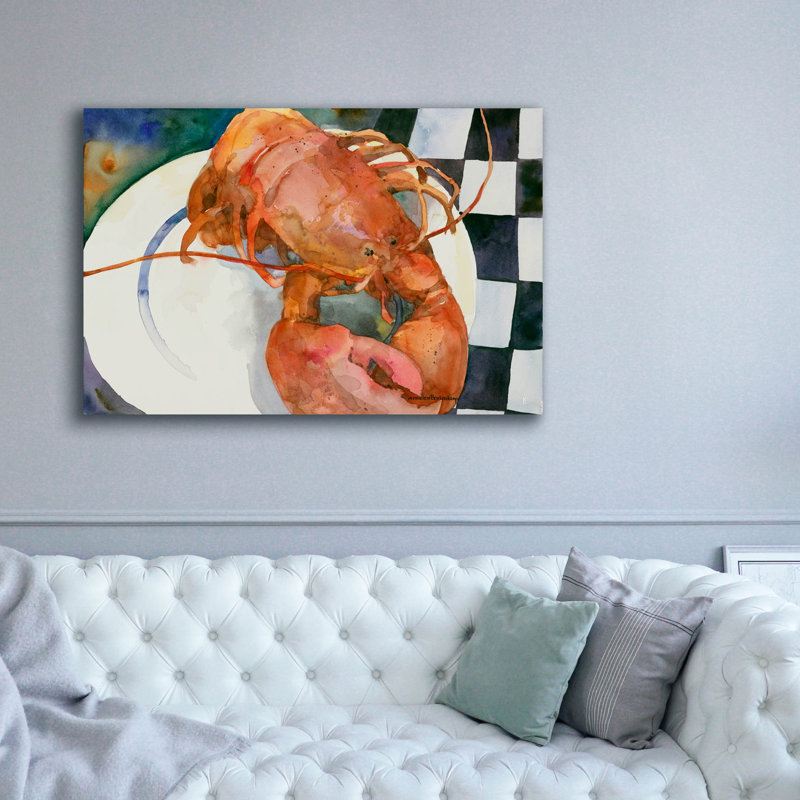 Art mural sur toile Winston Porter «Lobster» par Annelein Beukenkamp, H 40 po x l 60 po x P 1,5 po