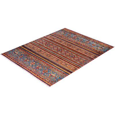 Tapis unique noué à la main Tribal - rouge, 8 pi 3 po x 10 pi 6 po Tribal