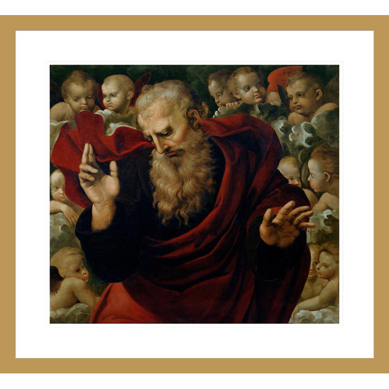 «God the Father Blessing» par Raphael, impression giclée sur cadre, H 23,5 po x l 25,52 po