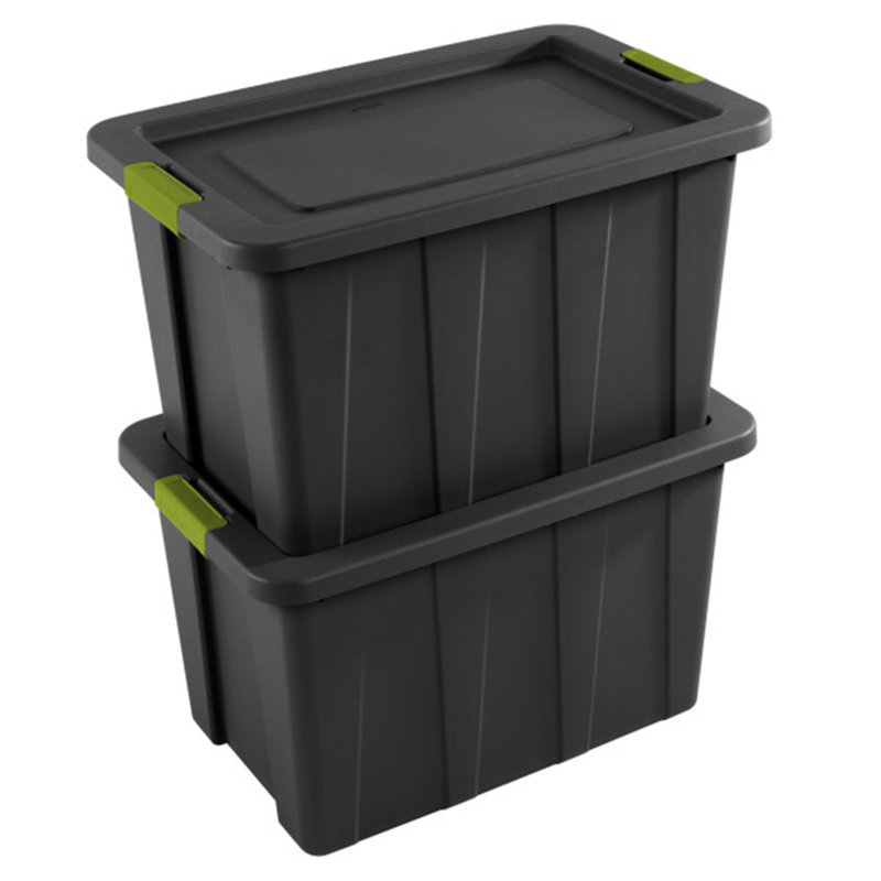 Sterilite Latching Tuff1 Stackable Storage Tote Bin w/ Latch Lid, 4-Pack, 120 Quart