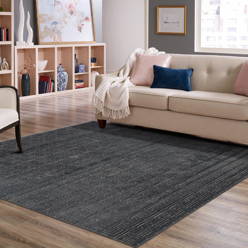 Abstract Indoor / Outdoor Rug, Square 7'10"
