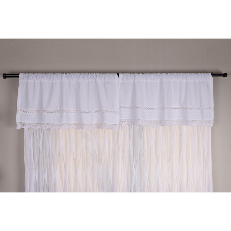 One Allium Way® Sanket Cotton Scalloped 40'' W Window Valance | Wayfair