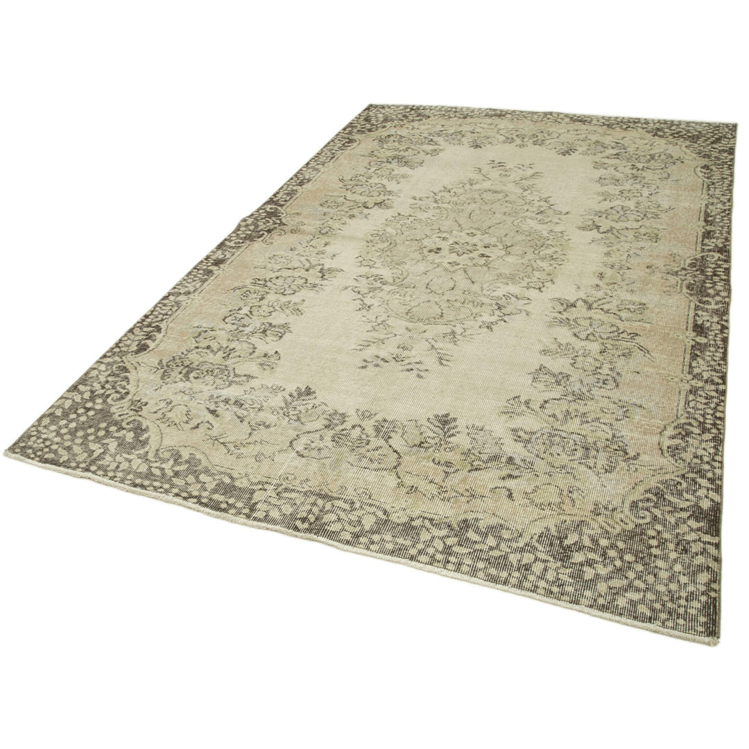 Vintage Beige Vintage Wool Handmade Area Rug