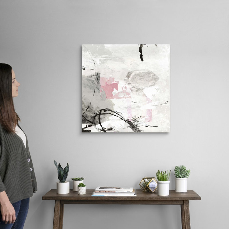 Reproduction d’art sur toile rose-gris, Toile tendue, H 24 po x l 24 po x P 1,25 po
