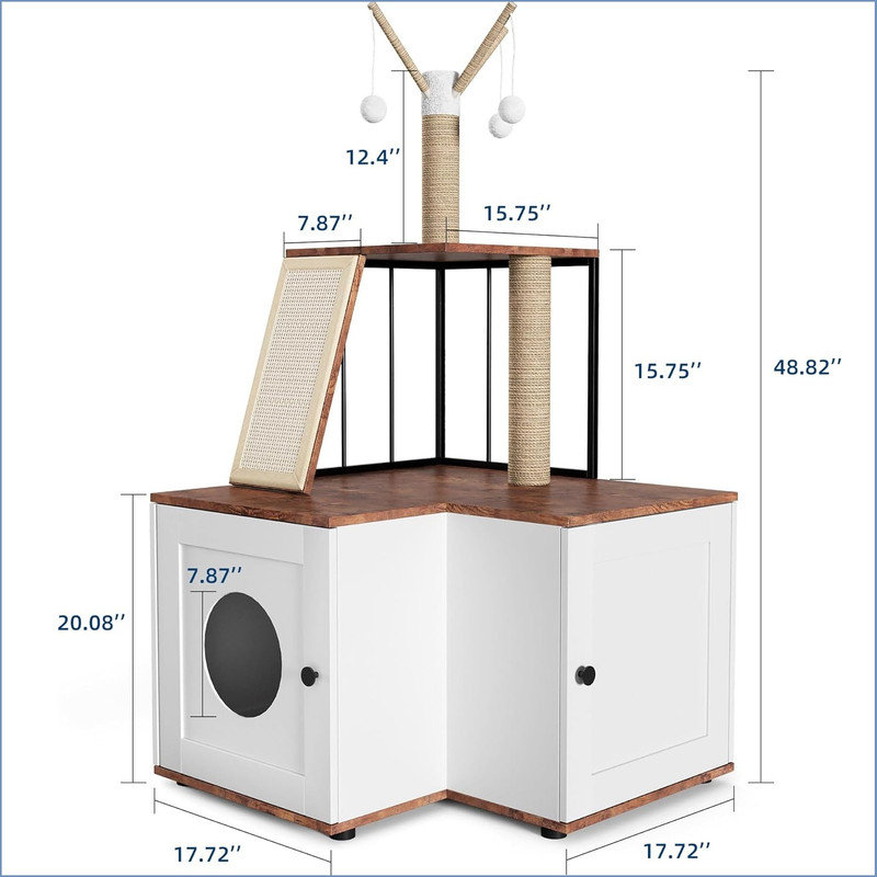 Cat Tree Litter Box Enclosure