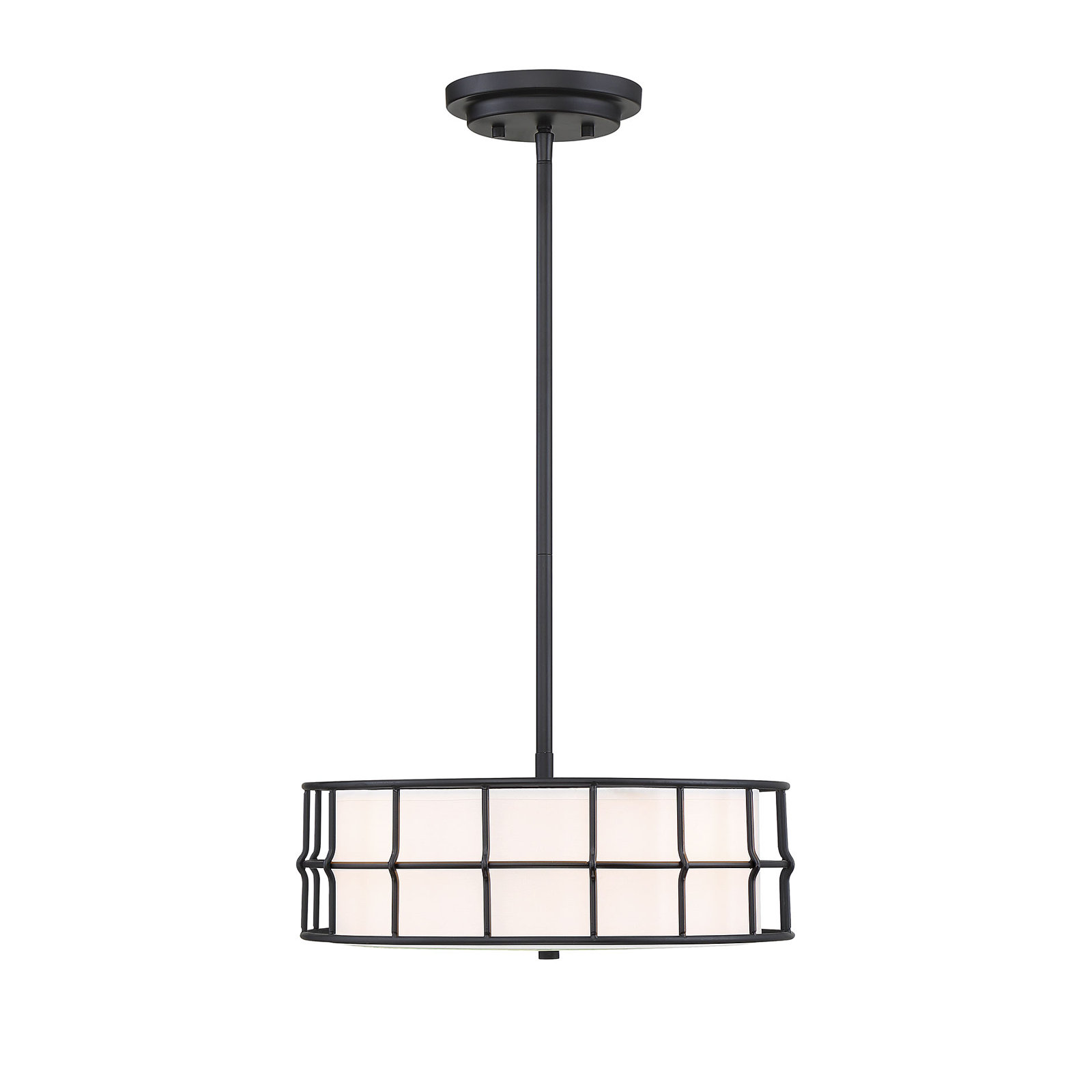Dimmable Pendant, Black, Semi-Flush