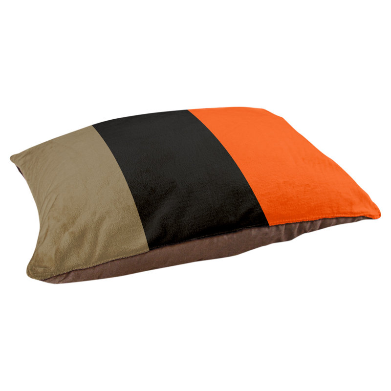 Coussin pour chien hockey Las Vegas, Moyen (H 14 po x l 40 po x P 30 po), Doré métallique / noir / orange
