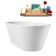 63" Streamline Soaking Glossy White Freestanding Tub and Tray With Internal Drain