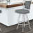 Borrelli Swivel 26 in. Walnut Wood and Steel Metal Counter Height Bar Stool-23206415