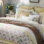 Édredon jaune très grand - 9 pièces de style coton avec ornements en dentelle et coussins décoratifs, imprimé,-121299497