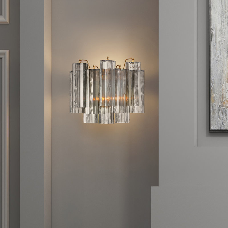 Addis 2 Light Sconce, Aged Brass/Black