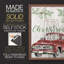 Merry Christmas - camion rouge, reproduction encadrée - bois massif-1239942417-1239942425