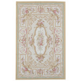 Hand-Knotted High-Quality Beige and Ivory Area Rug