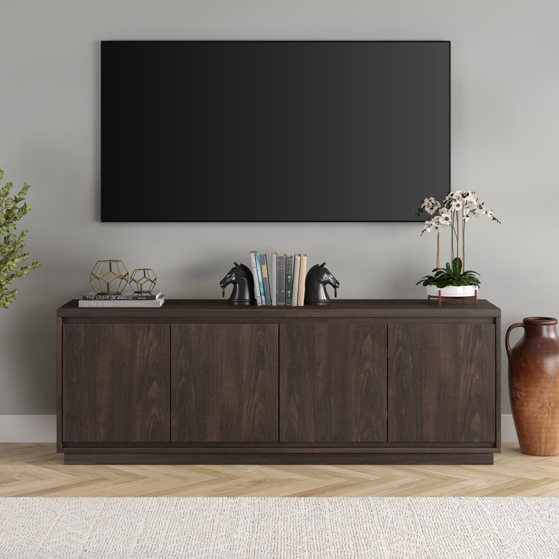 Meuble télé Presque pour téléviseur de 75 po ou moins en chêne gris antique, Chêne gris antique
