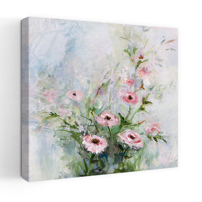 Garden Secrets 3, art floral contemporain, H 18 po x l 18 po