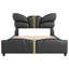 Lit double tapissier avec tête et pied de lit en forme de papillon-942020165-942020164