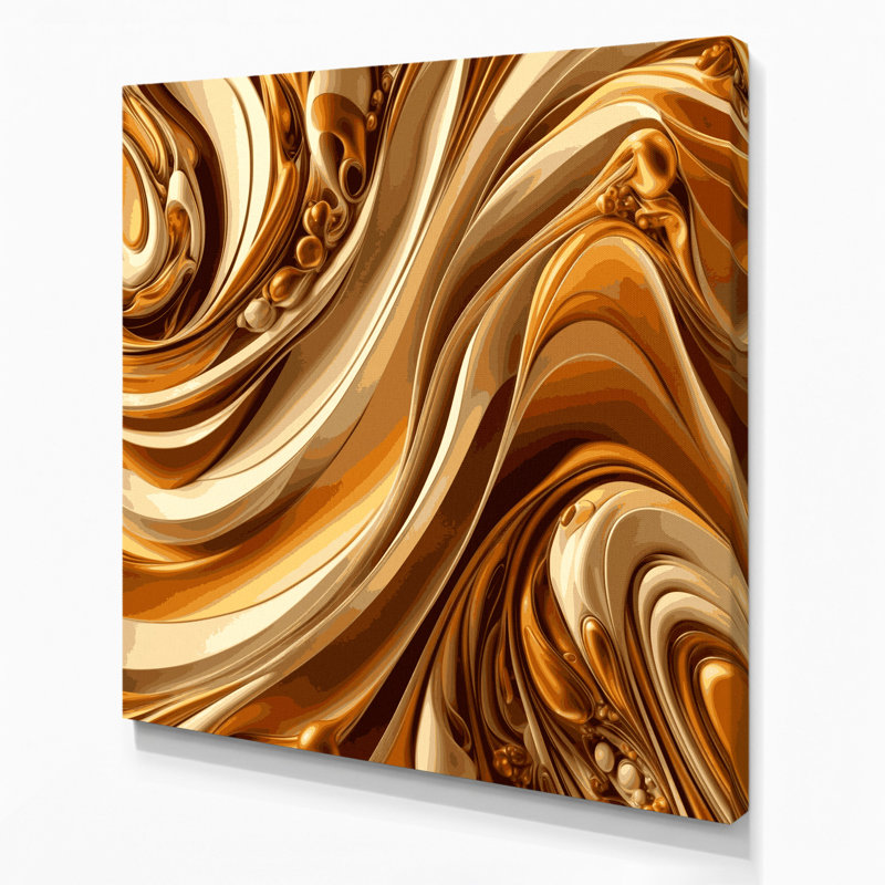 Gradient Abstract 6 Brown Canvas Wall Art, 32" H x 32" W