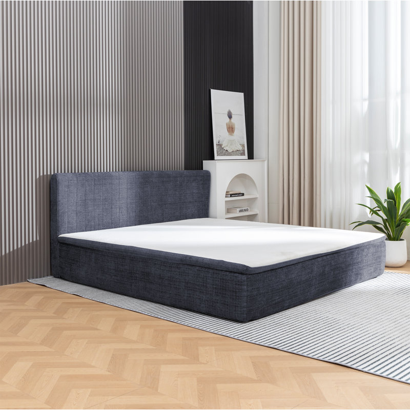 15" Thick Upholstered Compression Bed, Blue, King