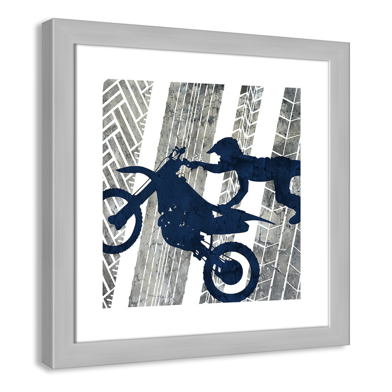 «Motorcross Motocross 2», art encadré, H 18 po x l 18 po x P 0,6 po, Cadre argenté