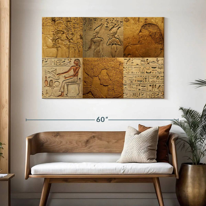 Collage de hiéroglyphes égyptiens Keiri, H 32 po x l 48 po
