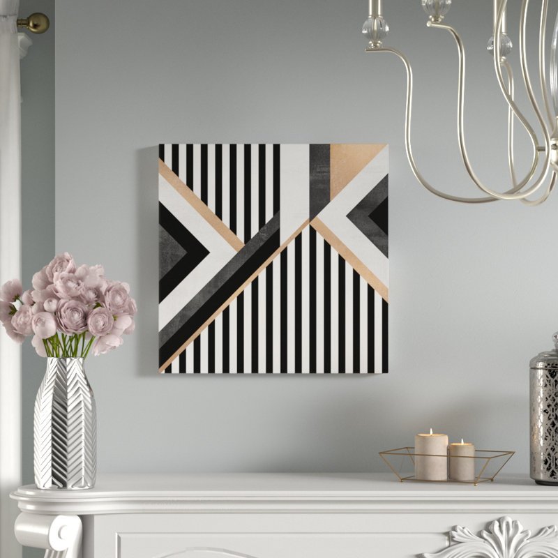 «Stripe Combination», impression sur toile tendue, H 37 po x l 37 po x P 1,5 po, Pas de tapis, Toile tendue