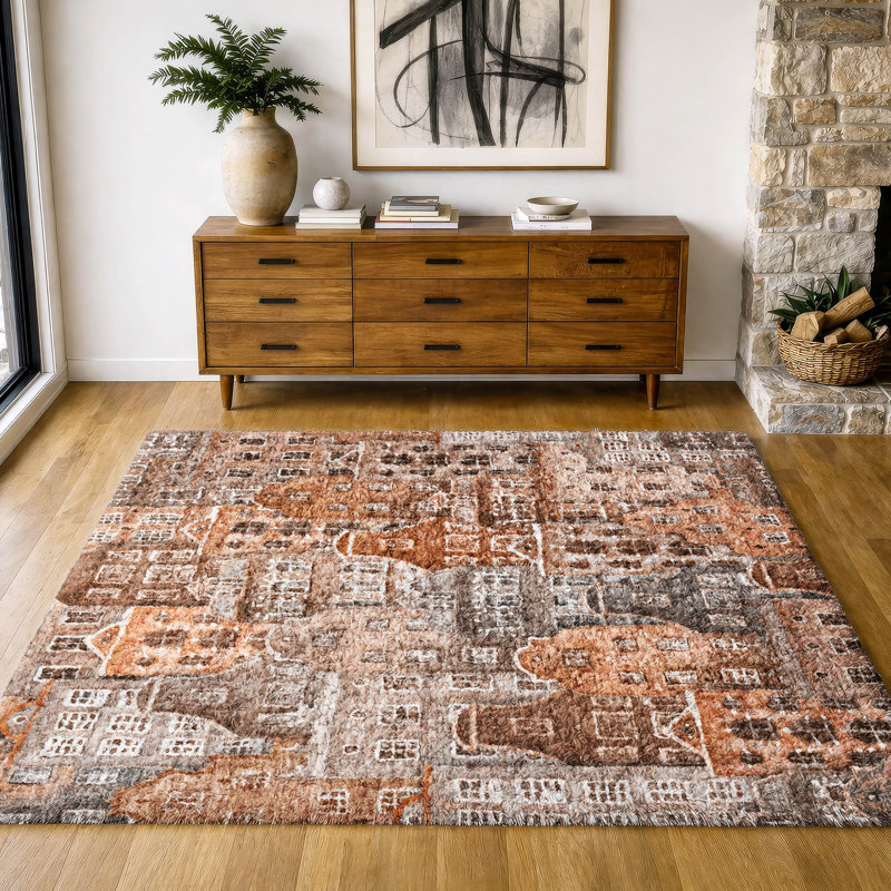 Tapis fantaisie de qualité supérieure lavable à la machine Dream ADS600, Paprika, 9' x 12'