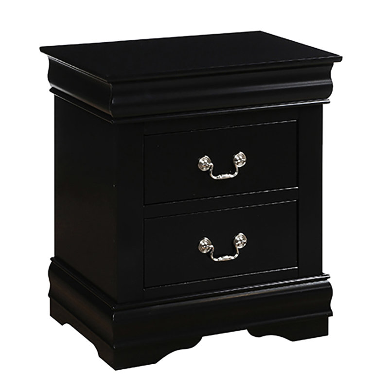 Table de chevet 2 chambres en noir - Rangement élégant et fonctionnel pour l'esthétique moderne, Noir
