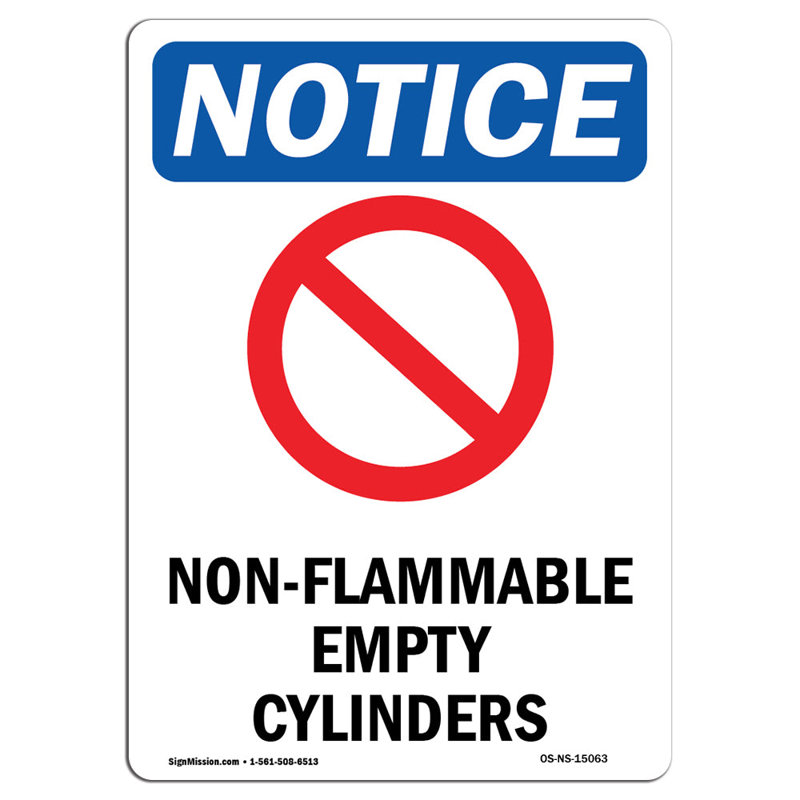 Enseigne vide ininflammable