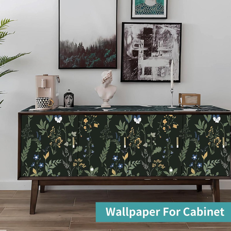 Papier peint adhésif amovible Boho Floral pour salle de bain pour chambre à coucher Papier peint adhésif facile à poser