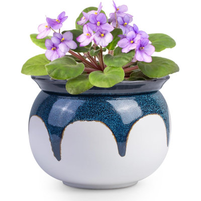 Casserole violette en céramique avec réservoir de 6 pouces